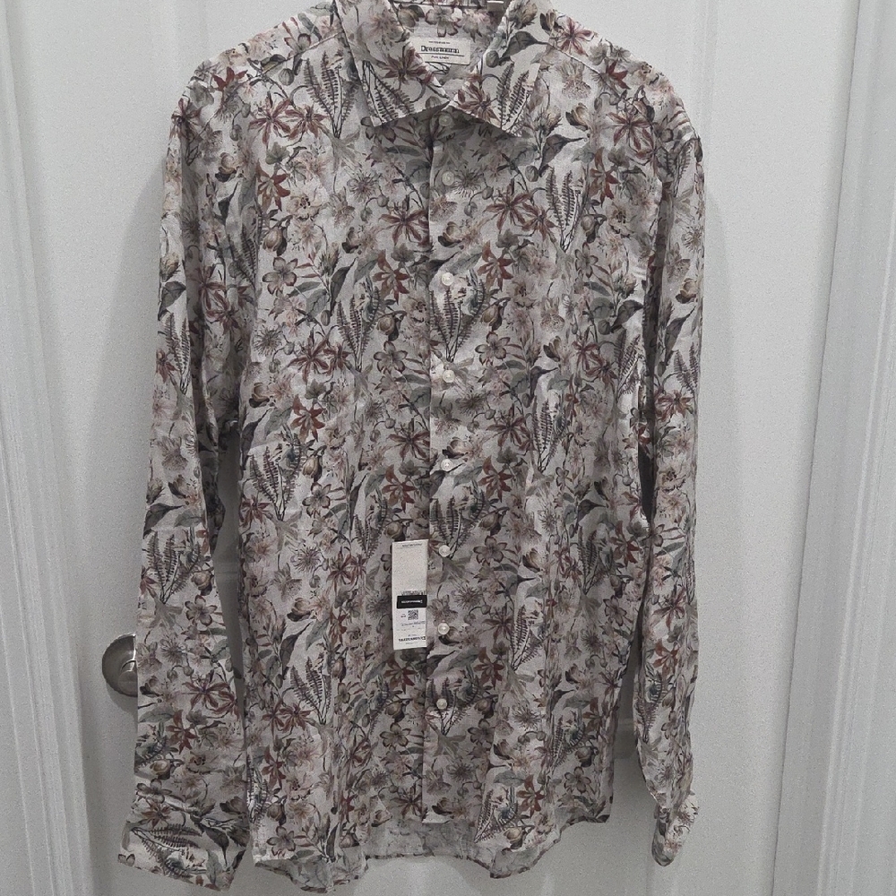 Men's Floral Casual Button Down Shirt - Multicolor